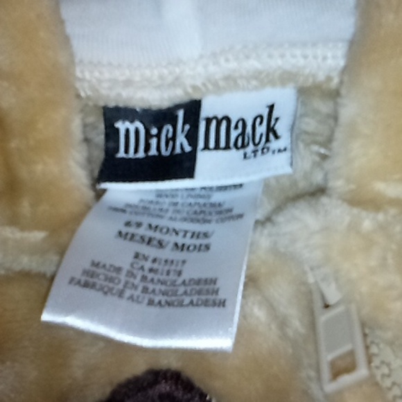 Like New, Mick Mack Baby Boys 6-9 Month Football Plush Fleece Coverall - Picture 2 of 10